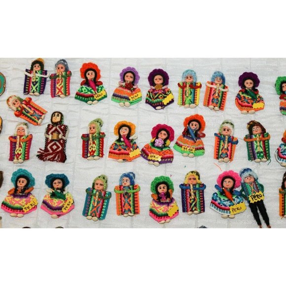 Lot of 2 Peruvian Peru Fridge Magnets Medallion Llamas Native Man Woman - Picture 4 of 11